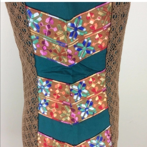 Judith March Mocha Crochet Shift Dress size large - Picture 6 of 8